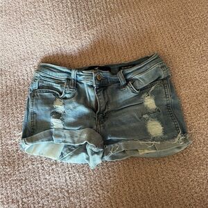 Hollister Blue Jean Shorts Distressed Slim Fit